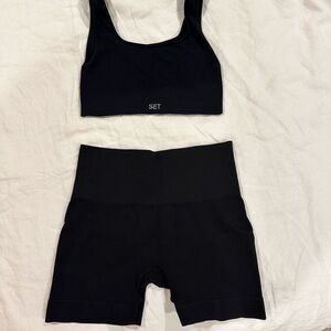 SET Active Black Athletic High-Waist Biker Shorts